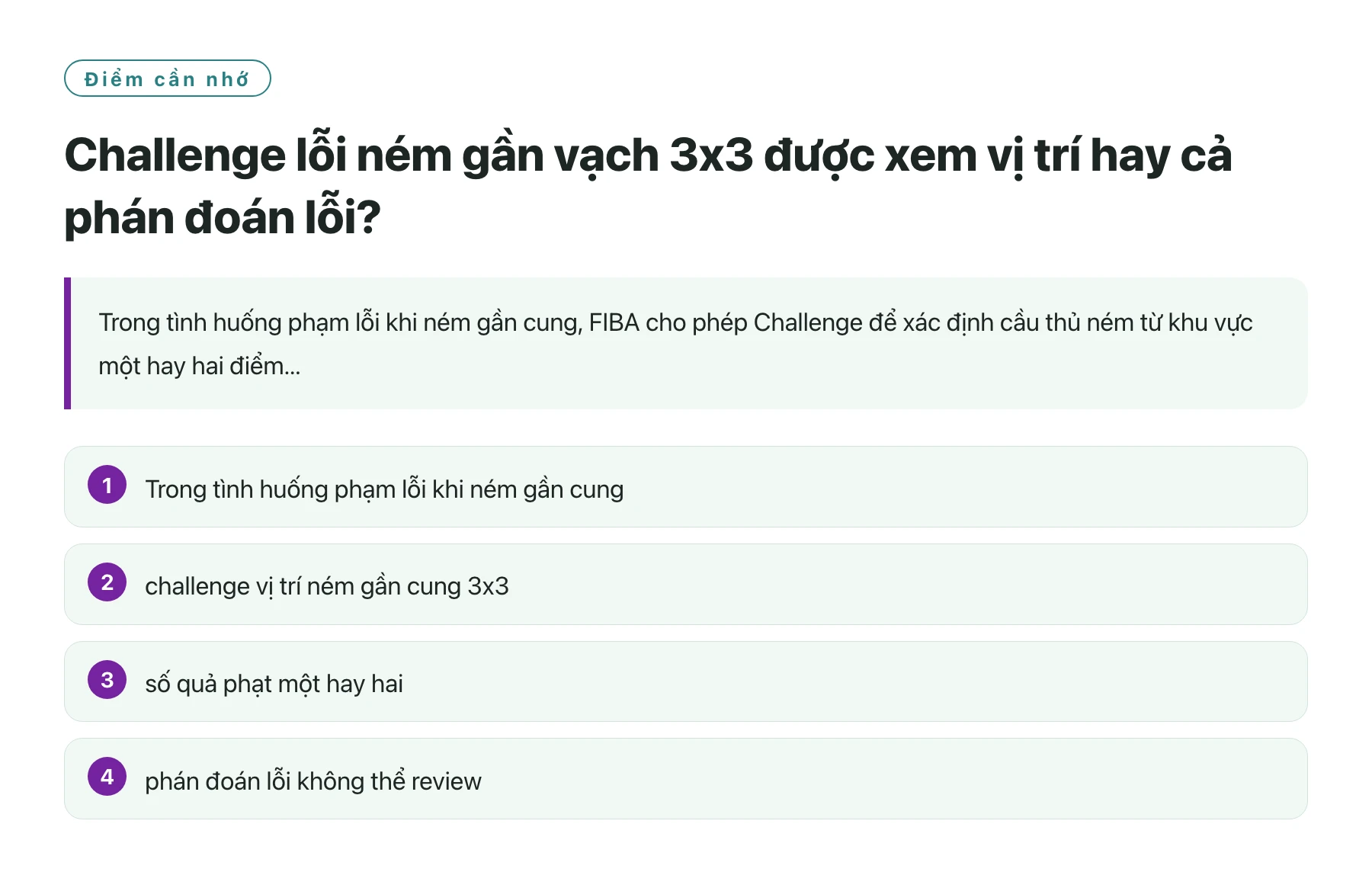 Challenge lỗi ném gần vạch 3x3 được xem vị trí hay cả phán đoán lỗi?——全文要点速览